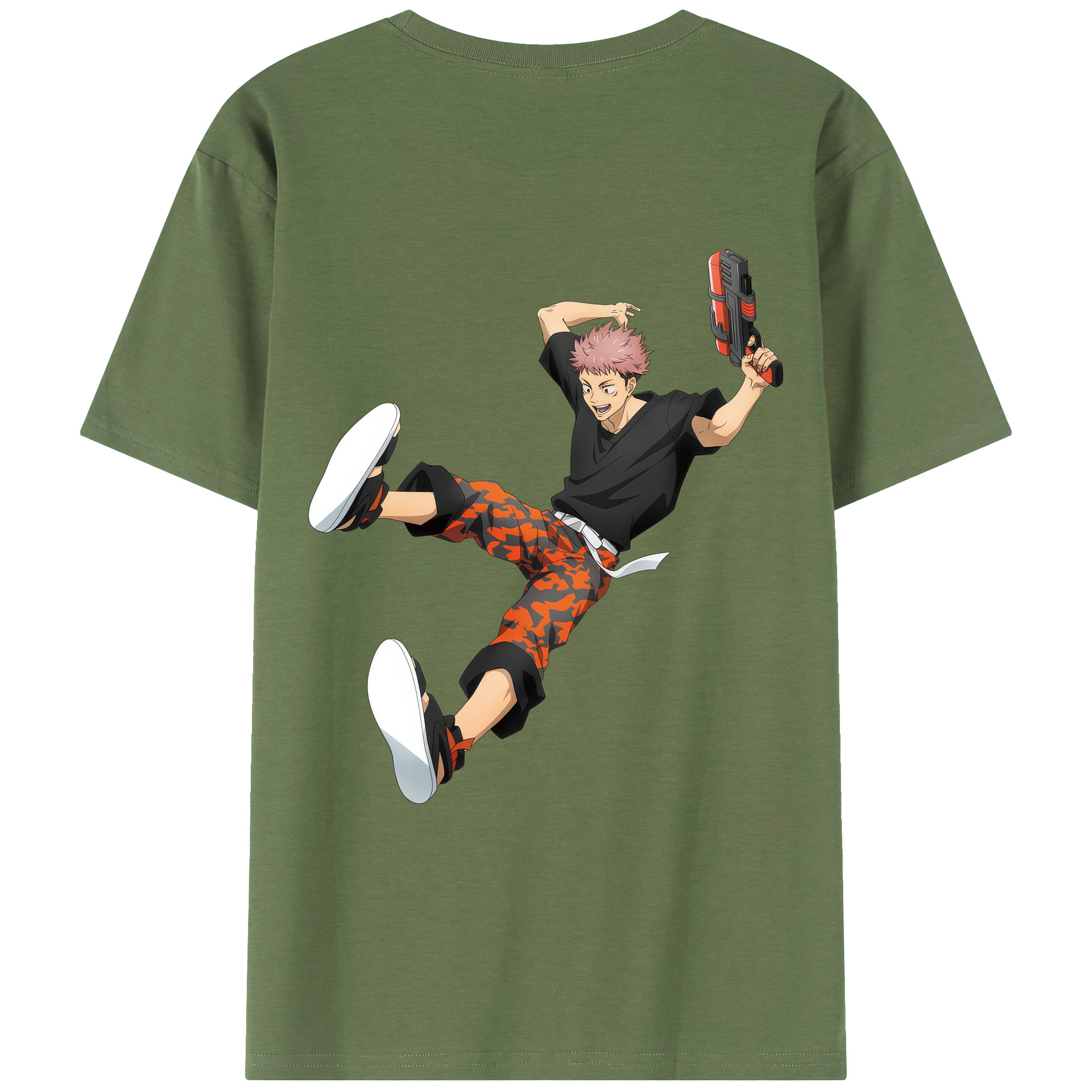 （画像用） 呪術廻戦 Jujutsu Kaisen 綿100％ メンズ半袖Tシャツ（バックプリント） 通気性
